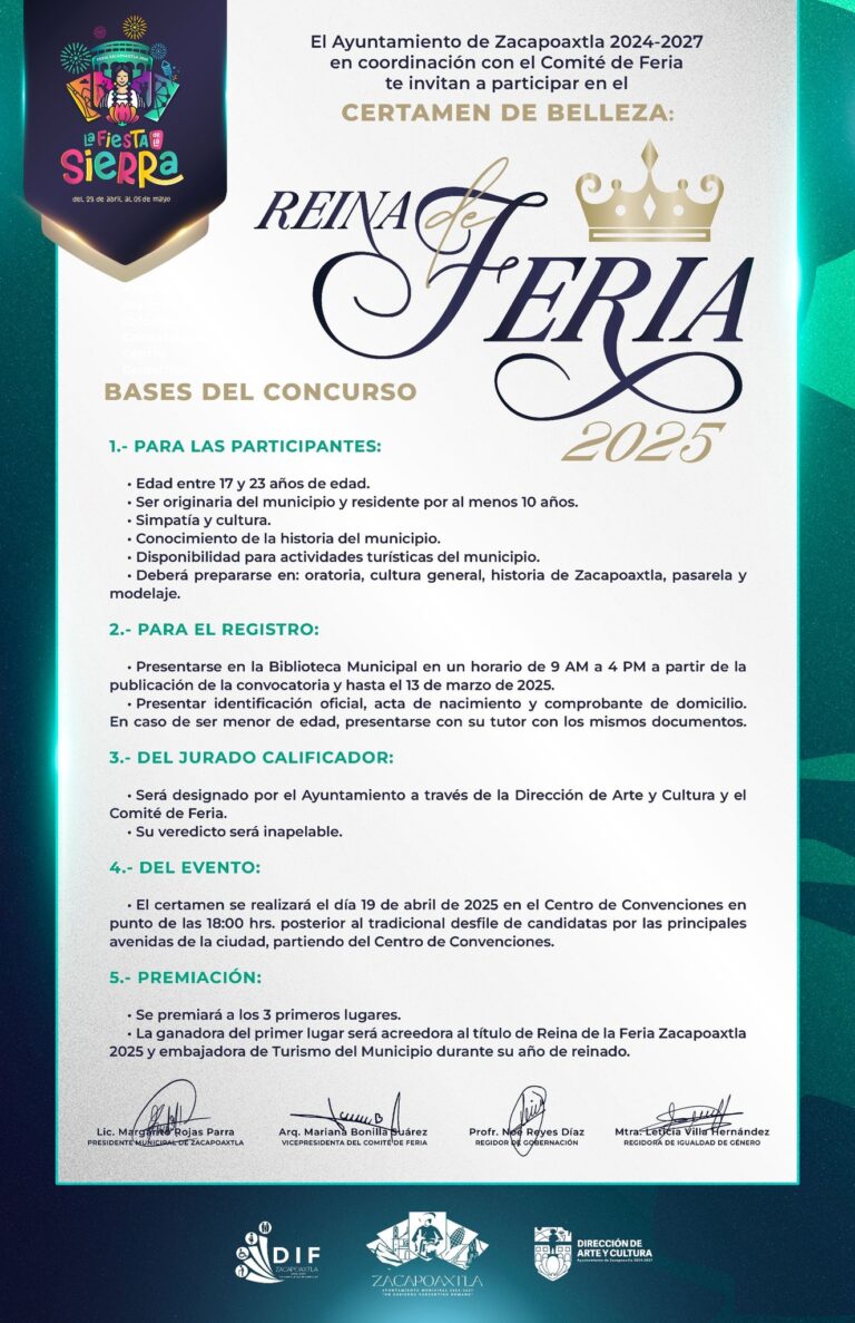 Convocatoria Certamen de Belleza Reina de Feria 2025