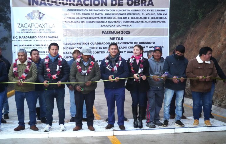 Margarito Rojas Parra, Presidente Municipal inaugura la obra de Pavimentación de otro tramo del camino Héroes del 5 de Mayo – El Molino.